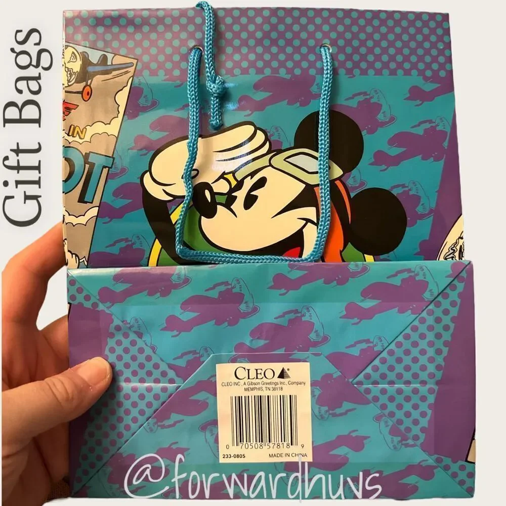 (12) 8.5” x 7.5” Vintage Cleo Mickey Mouse Pilot Gift Bags